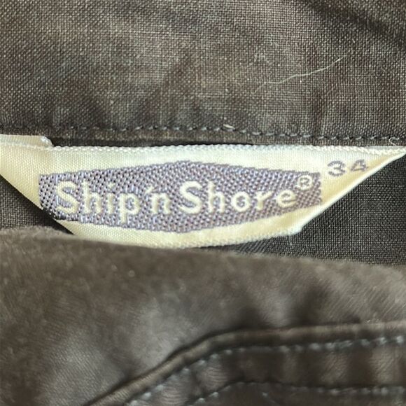 Vintage 60s Ship ‘n Shore Black Button-Up Short Sleeve Shirt - Picture 7 of 7